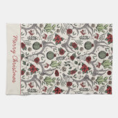 Red and Green FroChristmas Country Cowgirl Geschirrtuch (Horizontal)