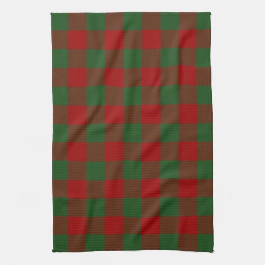 Red and Green Gingham Pattern Handtuch (Vertikal)