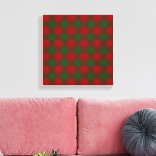 Red and Green Gingham Pattern Leinwanddruck (Insitu (Wohnzimmer))