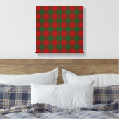 Red and Green Gingham Pattern Leinwanddruck (Insitu (Schlafzimmer))