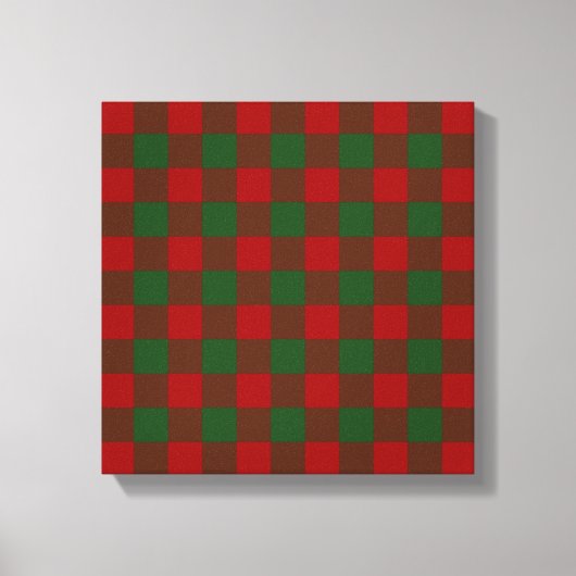 Red and Green Gingham Pattern Leinwanddruck (Vorderseite)