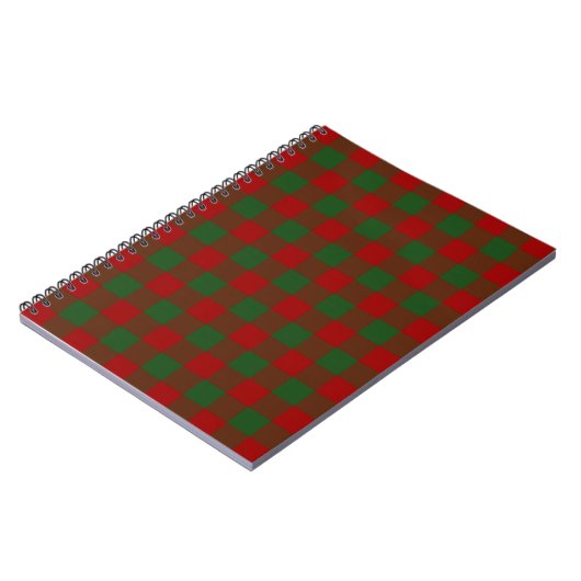 Red and Green Gingham Pattern Notizblock (Linke Seite)