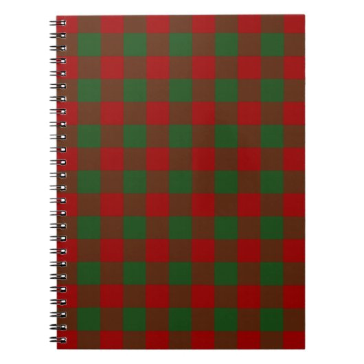 Red and Green Gingham Pattern Notizblock (Vorderseite)