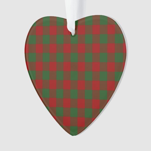 Red and Green Gingham Pattern Ornament (Vorderseite)