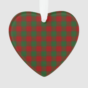 Red and Green Gingham Pattern Ornament