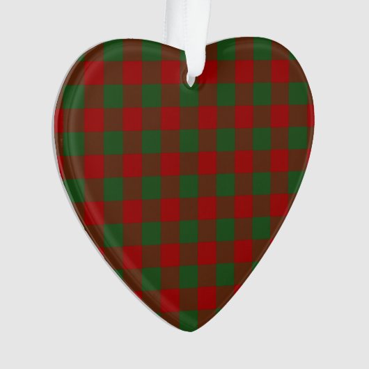 Red and Green Gingham Pattern Ornament (Vorderseite)