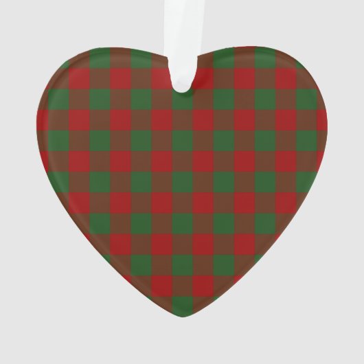 Red and Green Gingham Pattern Ornament (Rückseite)