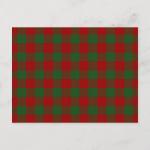 Red and Green Gingham Pattern Postkarte