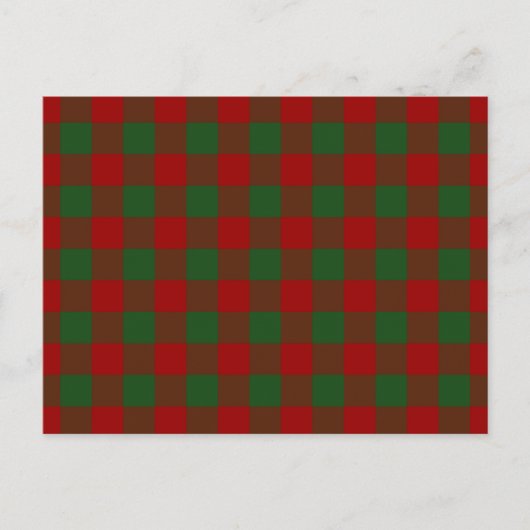 Red and Green Gingham Pattern Postkarte (Vorderseite)