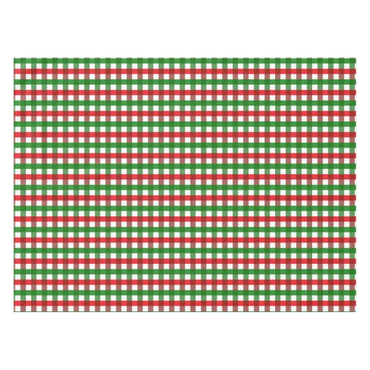 Red and Green Gingham Pattern Tischdecke (Vorderseite (Horizontal))