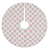 Red and Green Grandmillennial Christmas Damask Polyester Weihnachtsbaumdecke (Vorderseite)