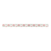 Red and Green Grandmillennial Christmas Damask Satinband (Vorderseite)