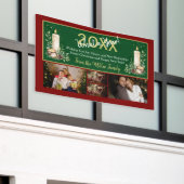 Red and Green Holiday Greeting with Custom Family Banner (Äußeres Gebäude)
