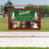 Red and Green Holiday Greeting with Custom Family  Banner (Insitu)
