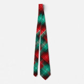 Red and green holiday plaid krawatte (Rückseite)