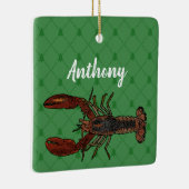Red and Green Lobster Personalized Keramikornament (Rechts)