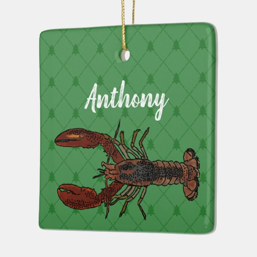 Red and Green Lobster Personalized Keramikornament (Links)