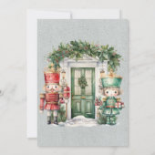 Red and Green Nutcracker Baby Shooter Einladung (Rückseite)