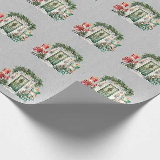 Red and Green Nutcracker Baby Shooter Geschenkpapier (Ecke)