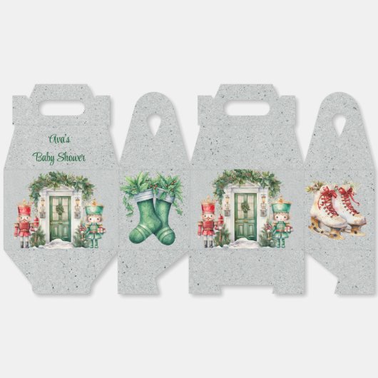 Red and Green Nutcracker Baby Shooter Geschenkschachtel (Ungeklappt)