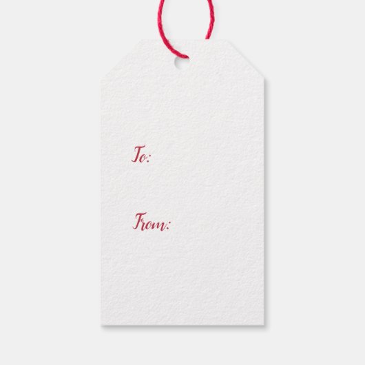 Red and Green Pine Trees Christmas Geschenkanhänger (Rückseite)