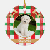 Red and Green Plaid Round Pet Ornament (Vorne)
