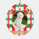 Red and Green Plaid Round Pet Ornament (Links)