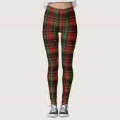 Red And Green Plaid Tartan Festive Pattern Leggings (Vorderseite)