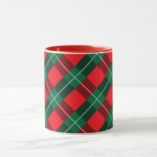 Red and Green Plaid  Tasse (Zentrum)