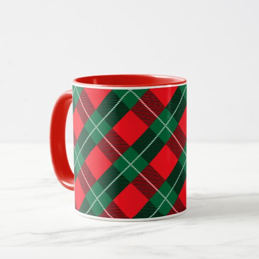 Red and Green Plaid Tasse (Vorderseite Links)