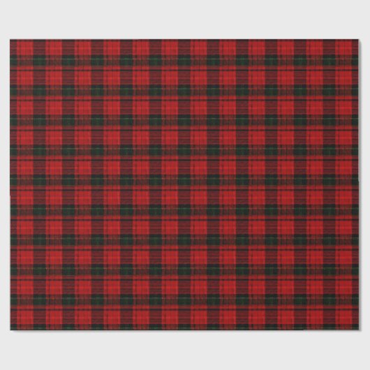 Red and Green Plaid Wrapping Paper Geschenkpapier (Flach)