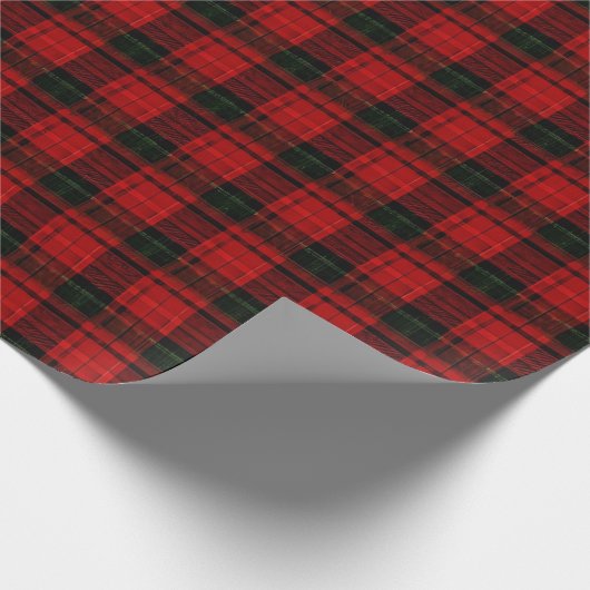 Red and Green Plaid Wrapping Paper Geschenkpapier (Ecke)