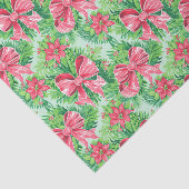 Red and Green Preppy Poinsettias & Bows Seidenpapier (Ausschnitt)