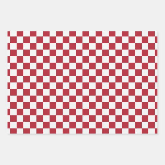 Red and Green Retro Check Geschenkpapier Set (Vorderseite 2)
