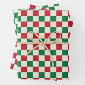 Red and Green Retro Check Geschenkpapier Set (Beispiel)