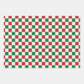 Red and Green Retro Check Geschenkpapier Set (Vorderseite)