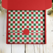 Red and Green Retro Holiday Check Pattern Seidenpapier