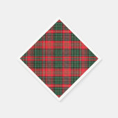 Red and Green Scottish Diagonal Tartan Plaid Serviette (Ecke)