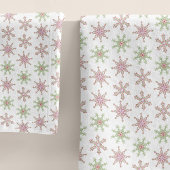 Red and Green Snowflake Weihnachtsmuster Badhandtuch Set