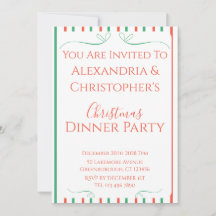 Red and Green Stripe Christmas Dinner Party