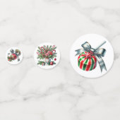 RED AND GREEN STRIPED HOLIDAY CHRISTMAS CANDY KONFETTI (Rückseiten)