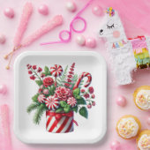 RED AND GREEN STRIPED HOLIDAY CHRISTMAS CANDY PAPPTELLER (Party)