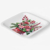 RED AND GREEN STRIPED HOLIDAY CHRISTMAS CANDY PAPPTELLER (Gewinkelt)