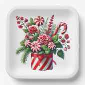 RED AND GREEN STRIPED HOLIDAY CHRISTMAS CANDY PAPPTELLER (Vorderseite)