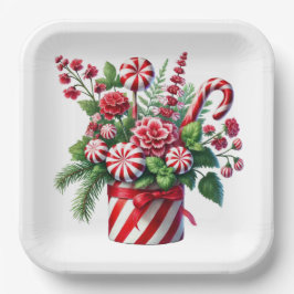 RED AND GREEN STRIPED HOLIDAY CHRISTMAS CANDY PAPPTELLER