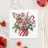 RED AND GREEN STRIPED HOLIDAY CHRISTMAS CANDY SERVIETTE (Beispiel)