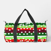 Red and Green Stripes Polka Dots Christmas  Duffle Bag (Vorderseite)