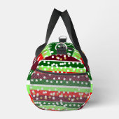 Red and Green Stripes Polka Dots Christmas Duffle Bag (Rechts)