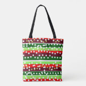 Red and Green Stripes Polka Dots Christmas  Tasche (Rückseite)