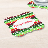 Red and Green Stripes Polka Dots Christmas  Untersetzer (angewinkelt)